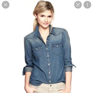GAP 1969 Dark Denim Shirt, Medium